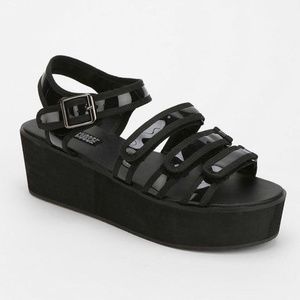 Deena & Ozzy Black Platform Sandal